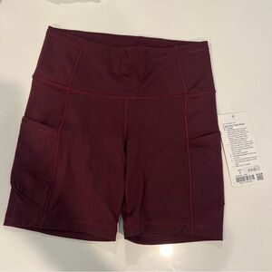 Lululemon Fast and Free Burgundy Shorts